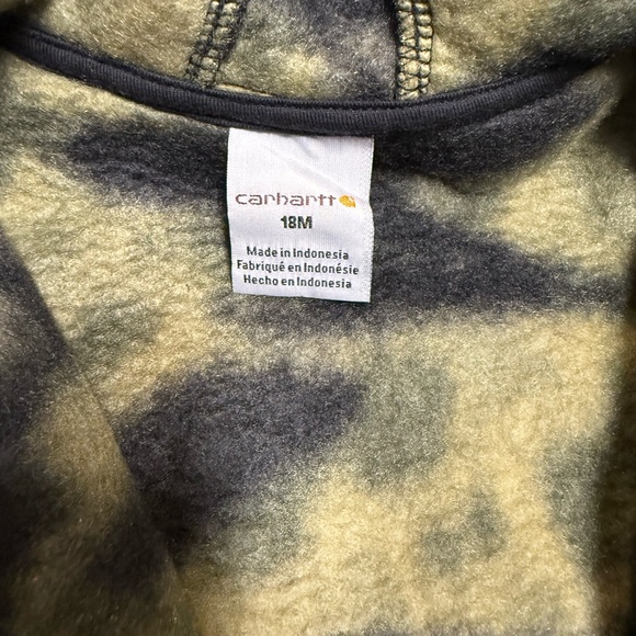 Carhartt Infant Boy's Camo Zip-Front Printed Sherpa Fleece Lined Coverall - Picture 3 of 5